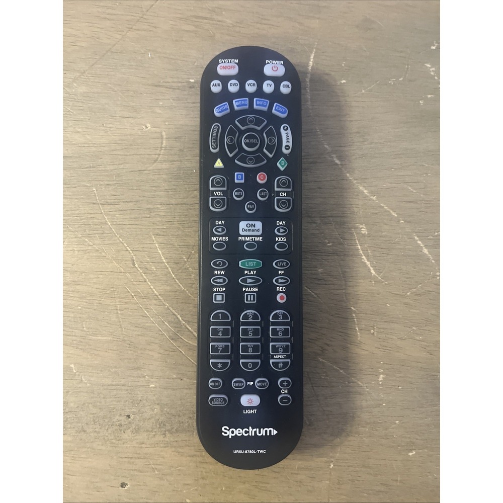 Spectrum UR5U-8780L-TWC Cable Box Remote Control AUX DVD VCR‎ TV CBL